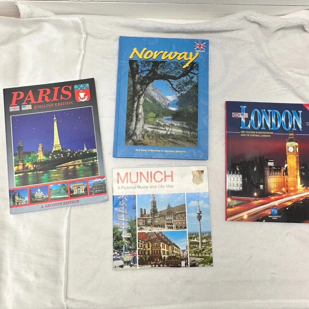 Vintage European‎ Travel Guide Book Lot Paris Norway London Munich English Good